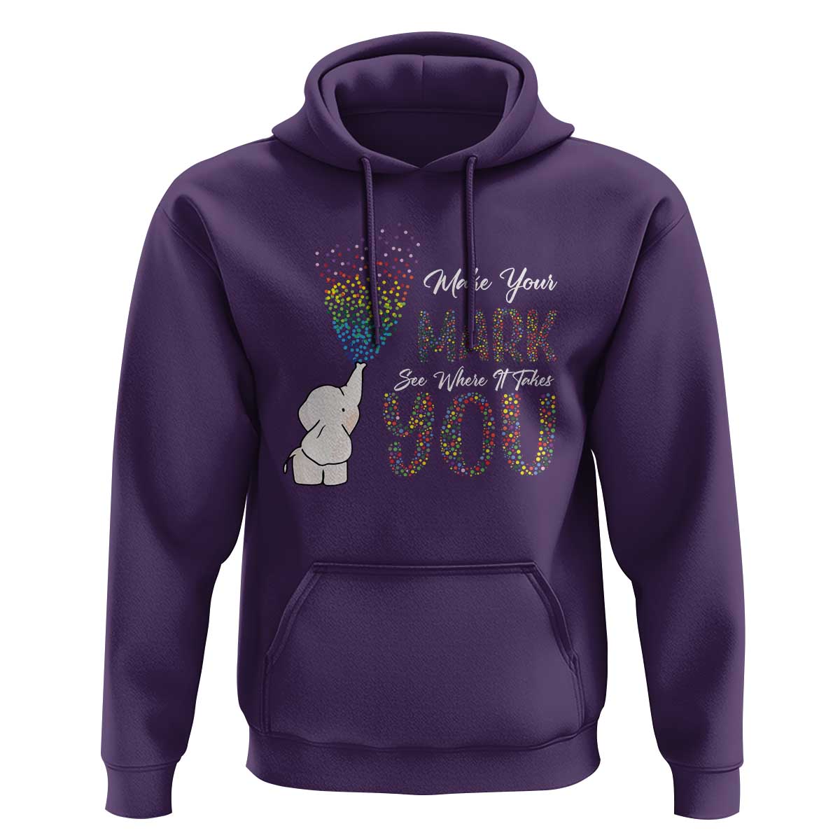 Dot Day Hoodie Make Your Mark And See Where It Takes Cute Elephant - Wonder Print Shop