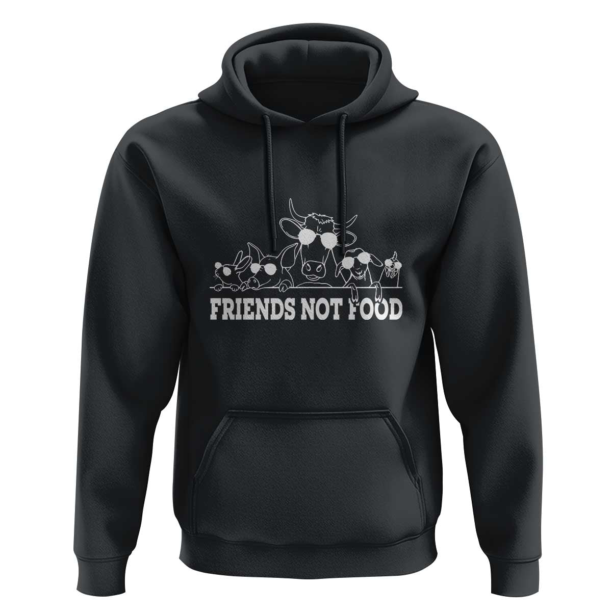 Vegetarian Hoodie Friends Not Food - Wonder Print Shop