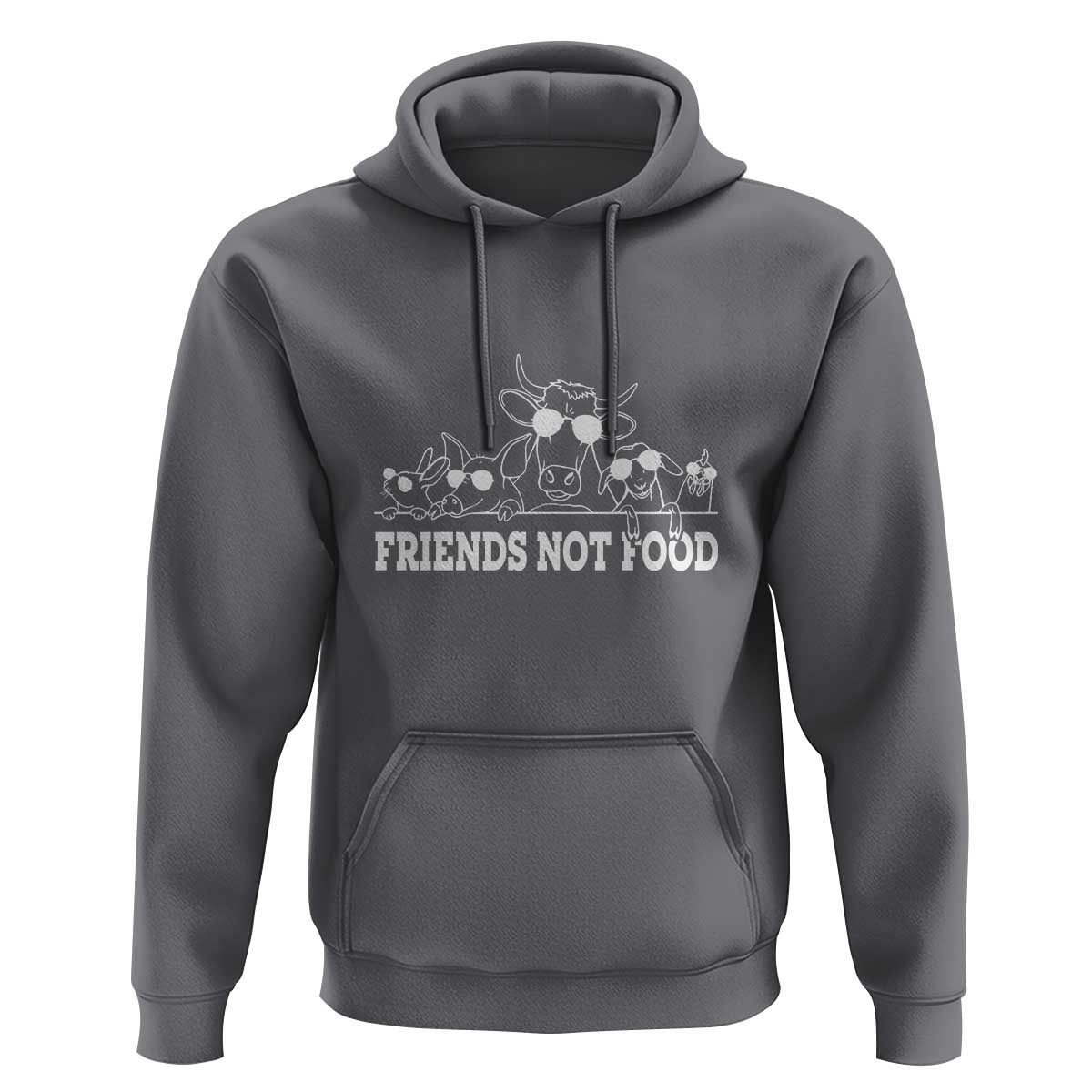 Vegetarian Hoodie Friends Not Food - Wonder Print Shop