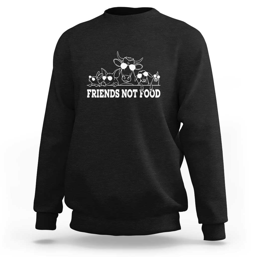 Vegetarian Sweatshirt Friends Not Food - Wonder Print Shop