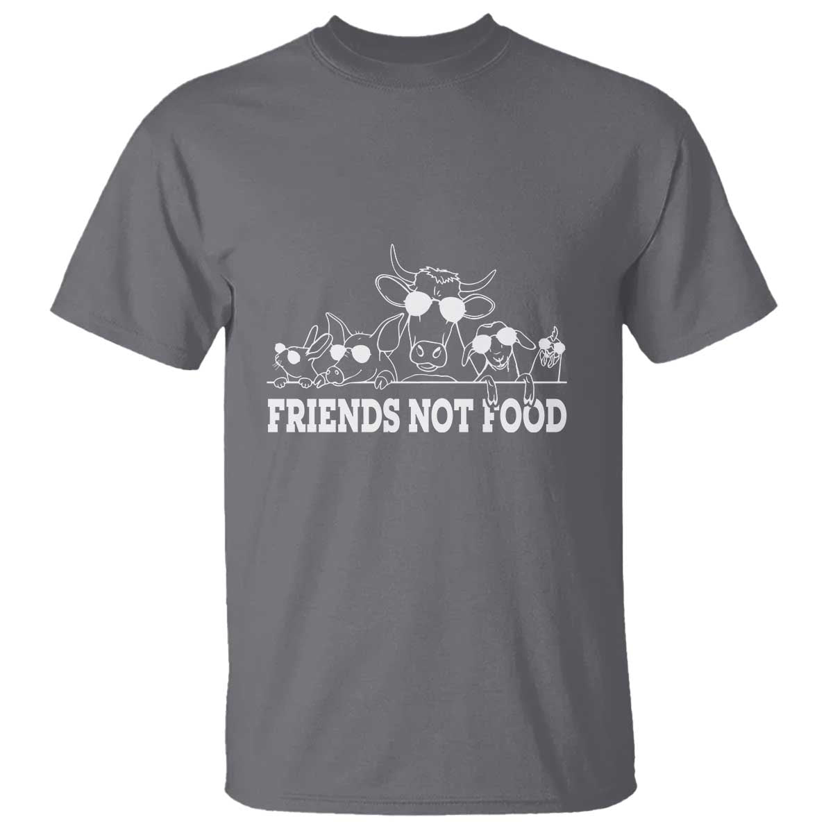 Vegetarian T Shirt Friends Not Food - Wonder Print Shop