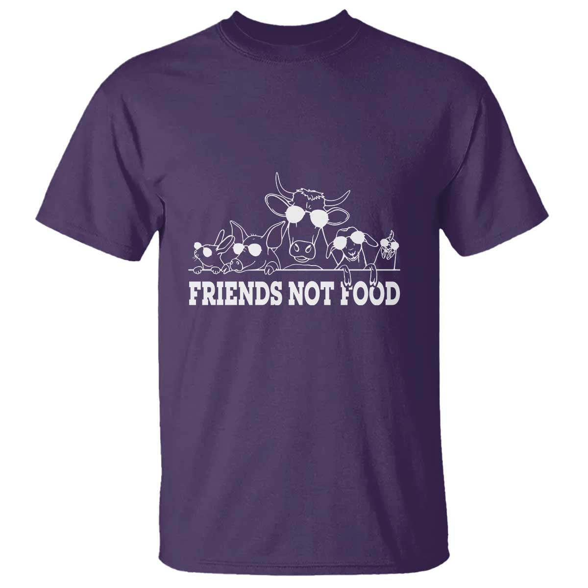 Vegetarian T Shirt Friends Not Food - Wonder Print Shop