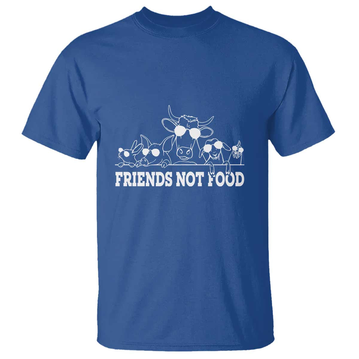 Vegetarian T Shirt Friends Not Food - Wonder Print Shop