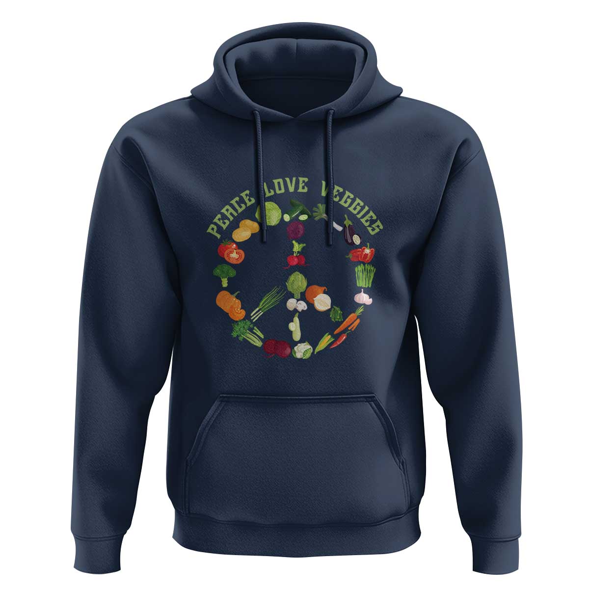 Vegetarian Hoodie Peace Love Veggies - Wonder Print Shop