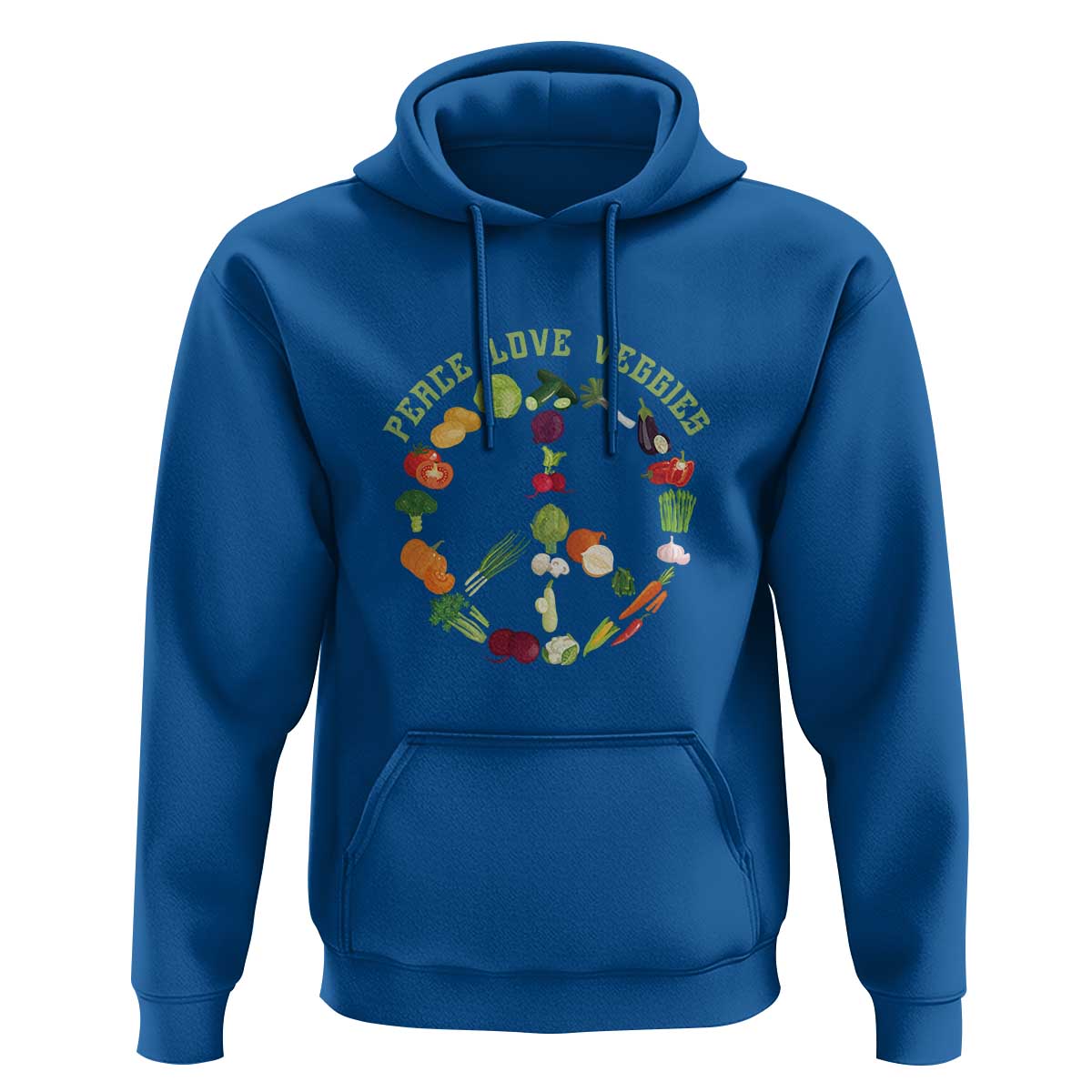 Vegetarian Hoodie Peace Love Veggies - Wonder Print Shop