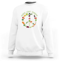 Vegetarian Sweatshirt Peace Love Veggies - Wonder Print Shop