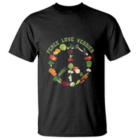 Vegetarian T Shirt Peace Love Veggies - Wonder Print Shop