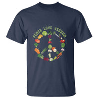 Vegetarian T Shirt Peace Love Veggies - Wonder Print Shop