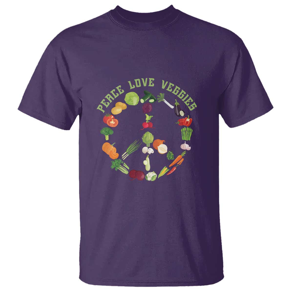 Vegetarian T Shirt Peace Love Veggies - Wonder Print Shop
