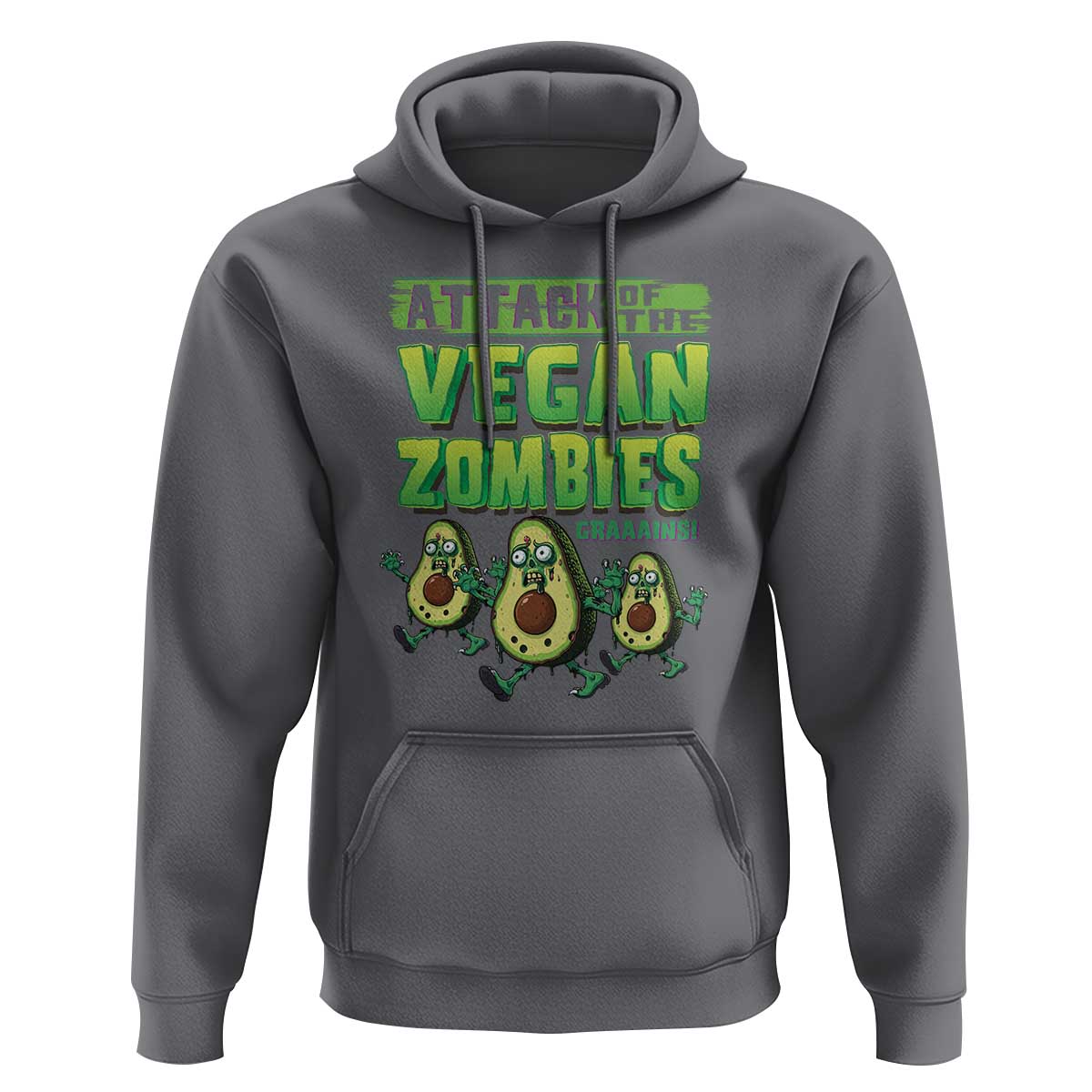 Halloween Vegetarian Hoodie Attack of the Vegan Zombies - Wonder Print Shop