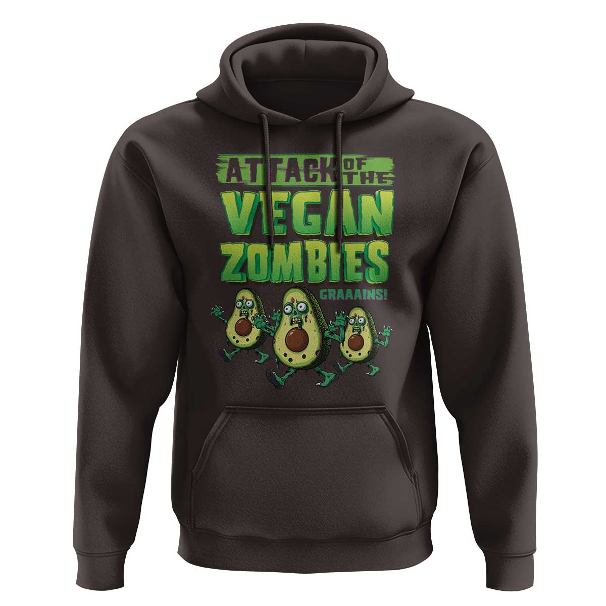 Halloween Vegetarian Hoodie Attack of the Vegan Zombies - Wonder Print Shop