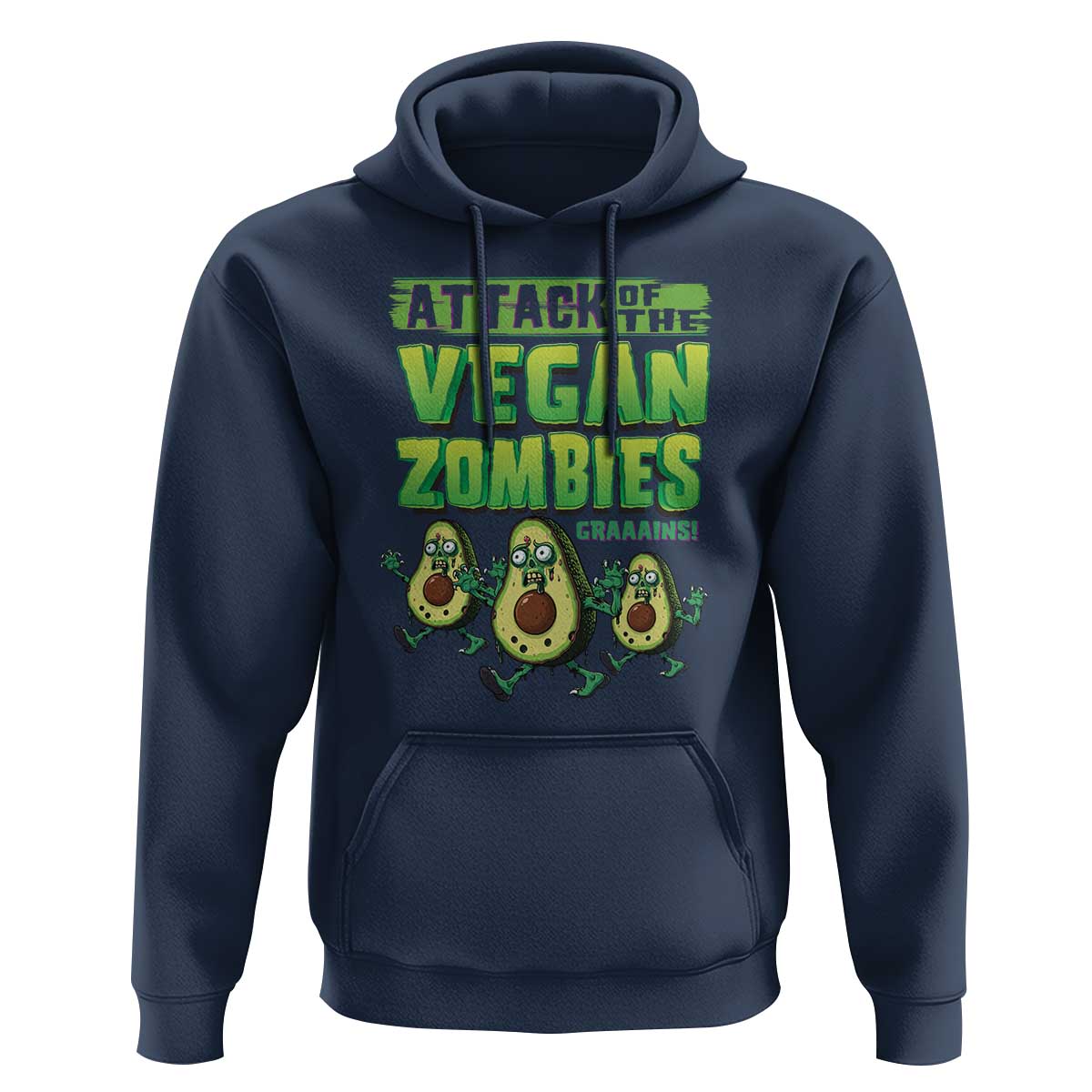 Halloween Vegetarian Hoodie Attack of the Vegan Zombies - Wonder Print Shop