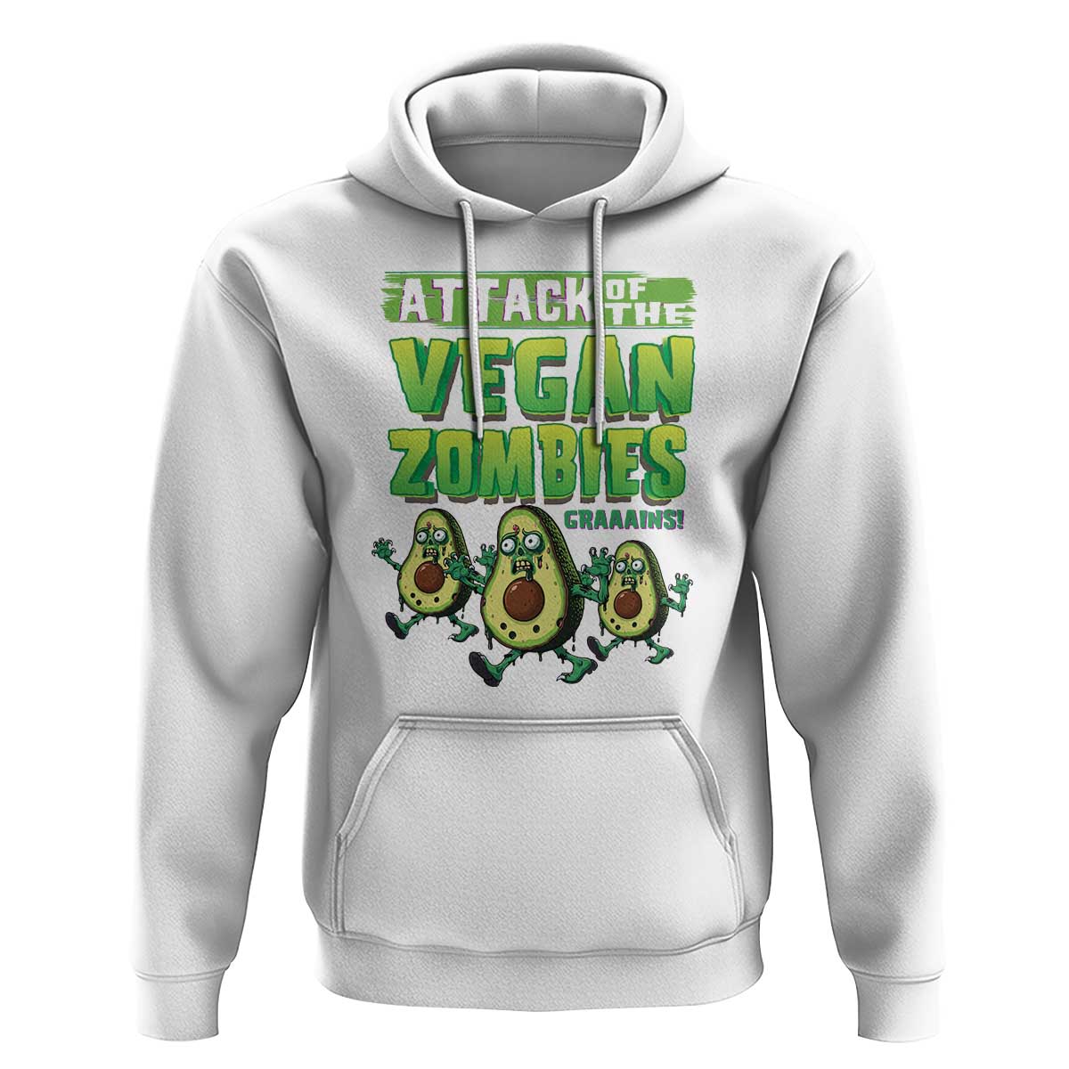 Halloween Vegetarian Hoodie Attack of the Vegan Zombies - Wonder Print Shop