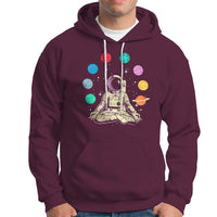 Meditating In Outer Space Hoodie Astronaut Yoga Meditation Position With Solar System Planets - Wonder Print Shop