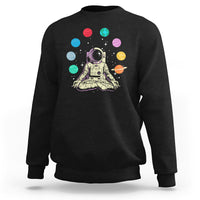 Meditating In Outer Space Sweatshirt Astronaut Yoga Meditation Position With Solar System Planets - Wonder Print Shop