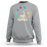 Meditating In Outer Space Sweatshirt Astronaut Yoga Meditation Position With Solar System Planets - Wonder Print Shop