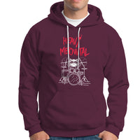Heavy Metal Hoodie Cat Drummer Meowtal Rock Drum Band - Wonder Print Shop