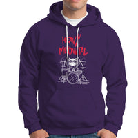 Heavy Metal Hoodie Cat Drummer Meowtal Rock Drum Band - Wonder Print Shop