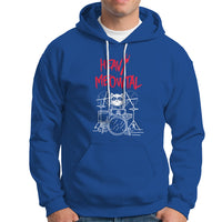 Heavy Metal Hoodie Cat Drummer Meowtal Rock Drum Band - Wonder Print Shop