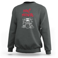 Heavy Metal Sweatshirt Cat Drummer Meowtal Rock Drum Band - Wonder Print Shop