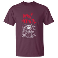 Heavy Metal T Shirt Cat Drummer Meowtal Rock Drum Band - Wonder Print Shop