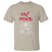Heavy Metal T Shirt Cat Drummer Meowtal Rock Drum Band - Wonder Print Shop