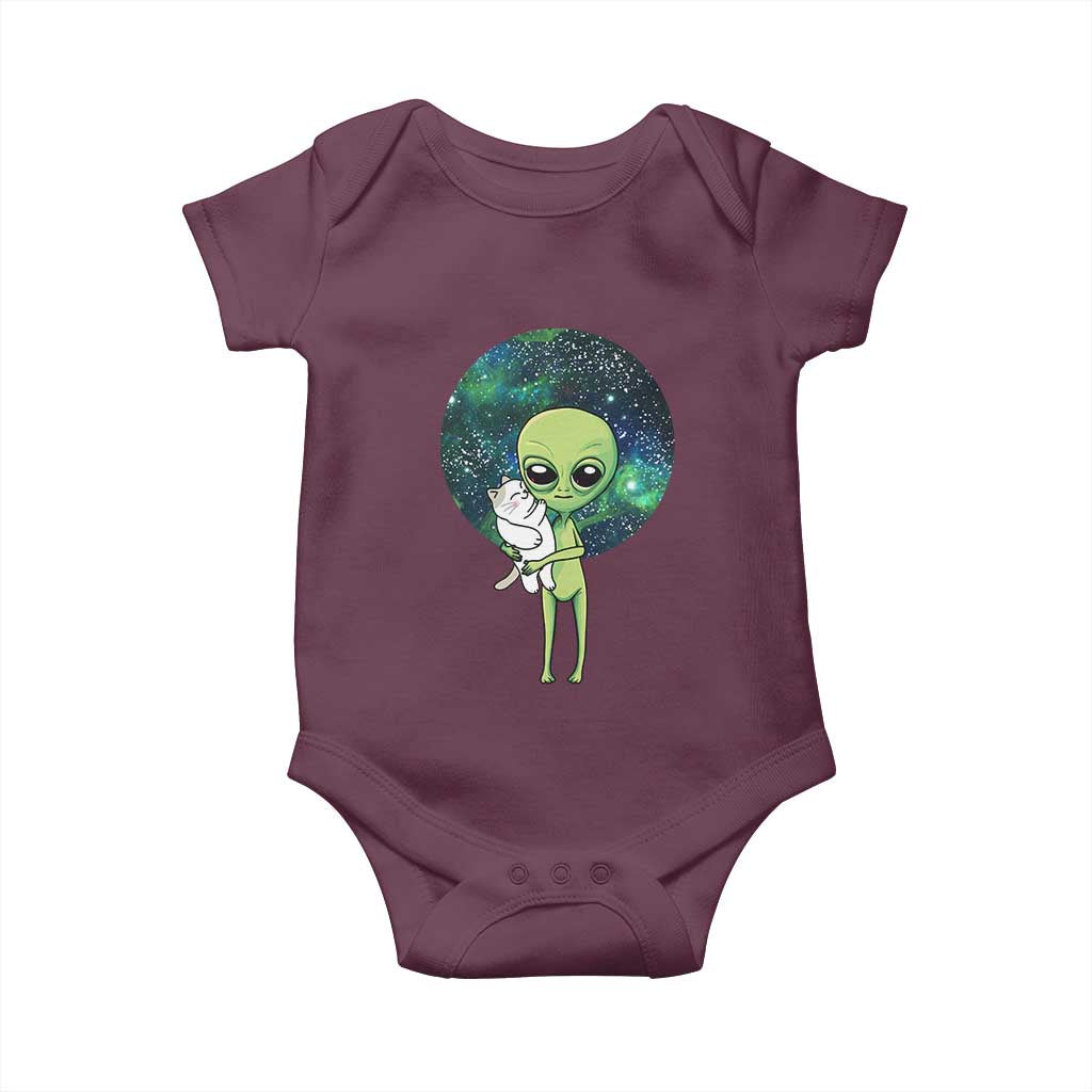 Cute Alien Hugs Cat Baby Onesie