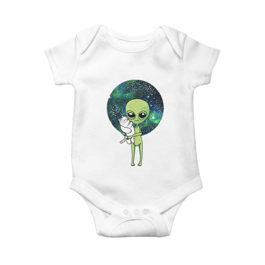 Cute Alien Hugs Cat Baby Onesie