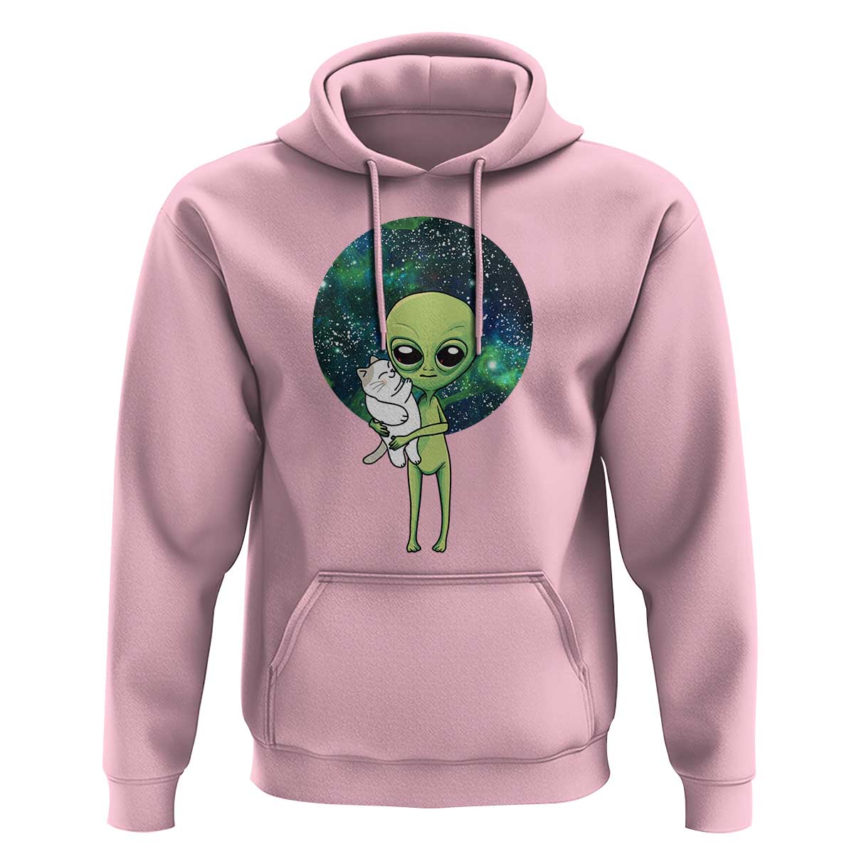 Cute Alien Hugs Cat Hoodie