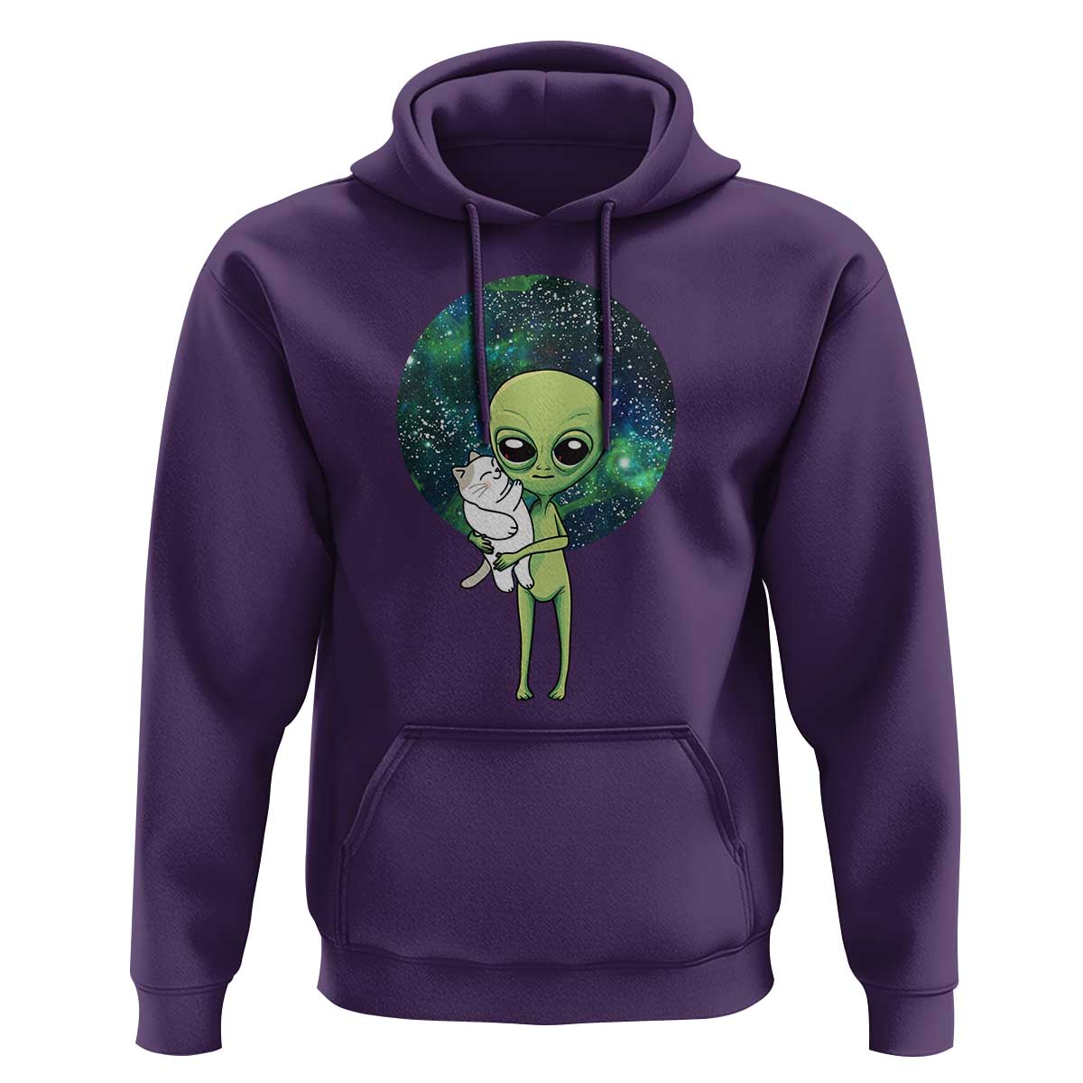 Cute Alien Hugs Cat Hoodie