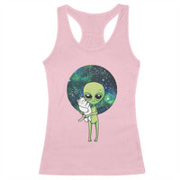 Cute Alien Hugs Cat Racerback Tank Top
