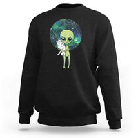 Cute Alien Hugs Cat Sweatshirt