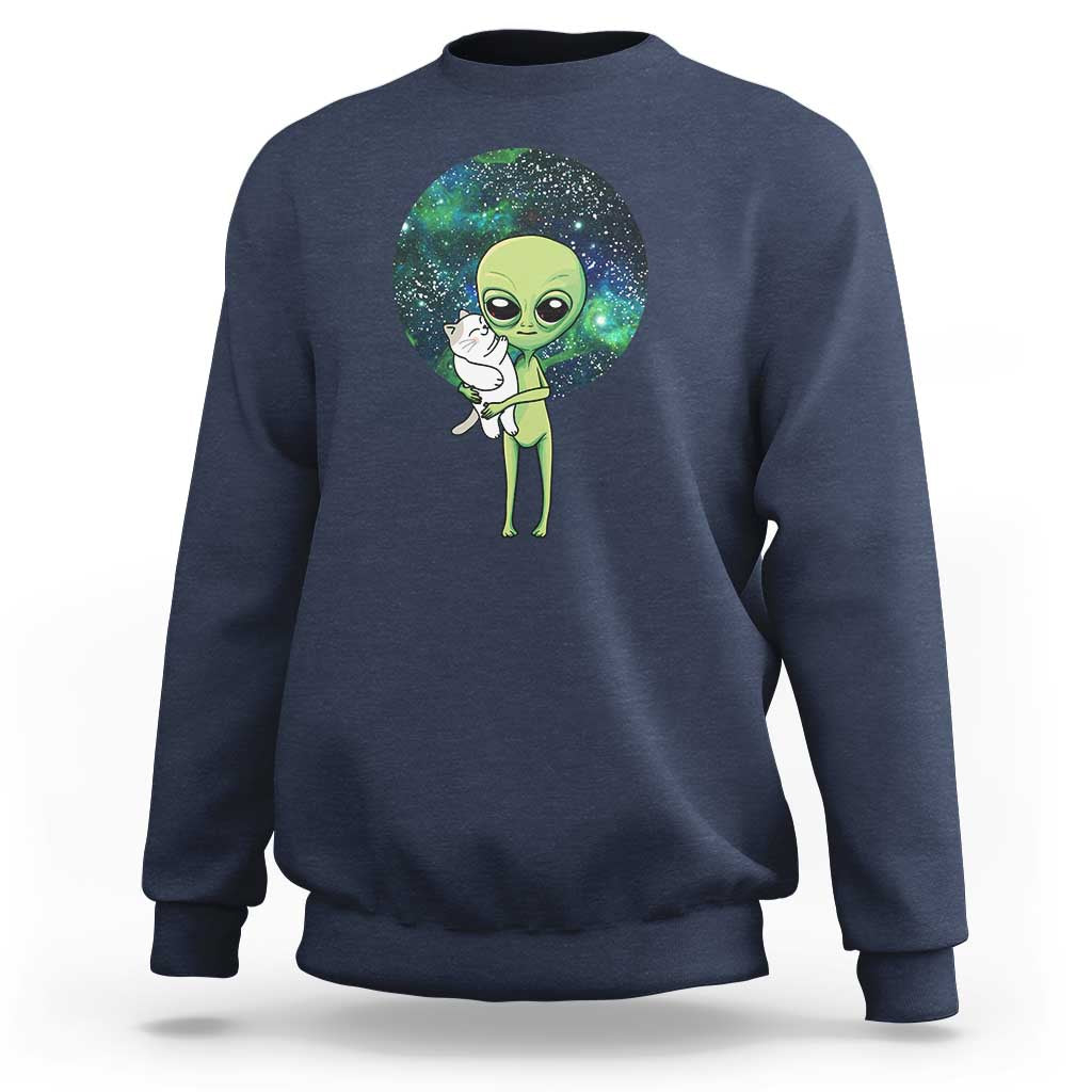 Cute Alien Hugs Cat Sweatshirt