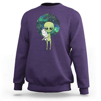 Cute Alien Hugs Cat Sweatshirt