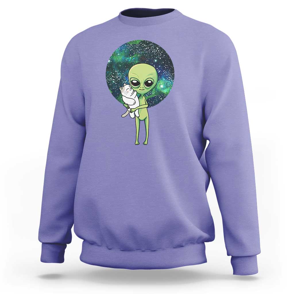 Cute Alien Hugs Cat Sweatshirt