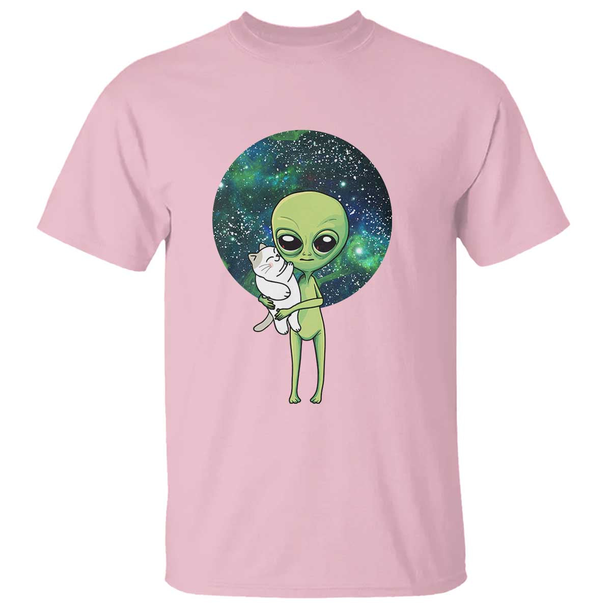 Cute Alien Hugs Cat T Shirt