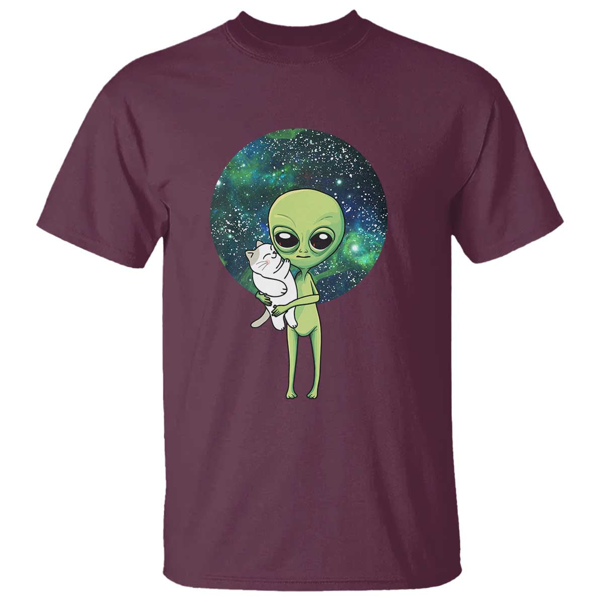 Cute Alien Hugs Cat T Shirt