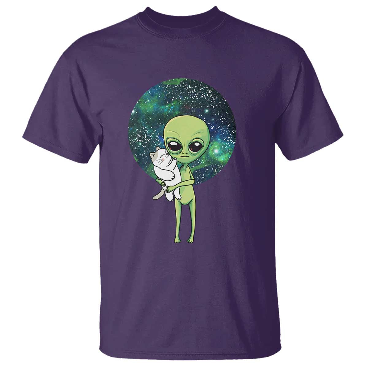 Cute Alien Hugs Cat T Shirt