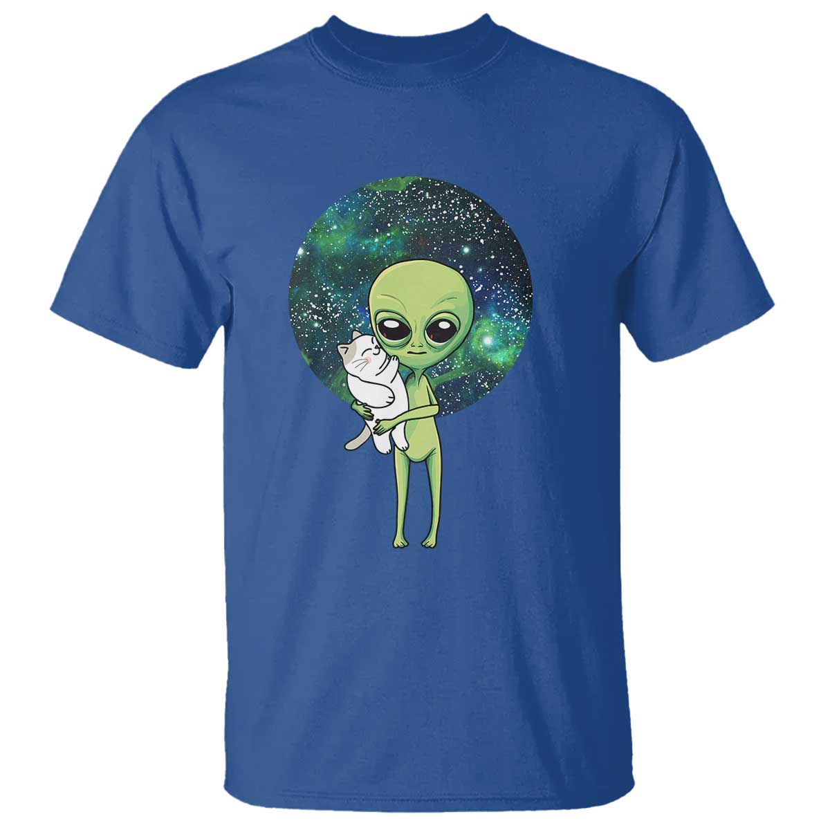 Cute Alien Hugs Cat T Shirt