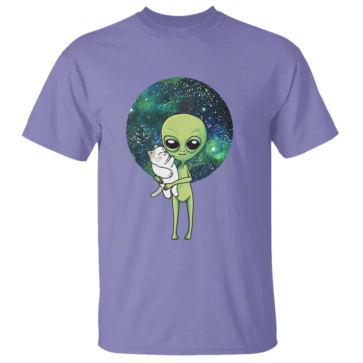 Cute Alien Hugs Cat T Shirt