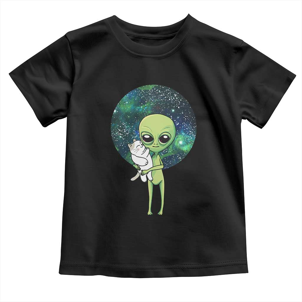Cute Alien Hugs Cat Toddler T Shirt