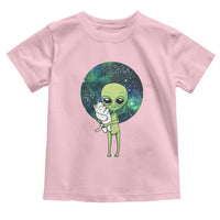 Cute Alien Hugs Cat Toddler T Shirt
