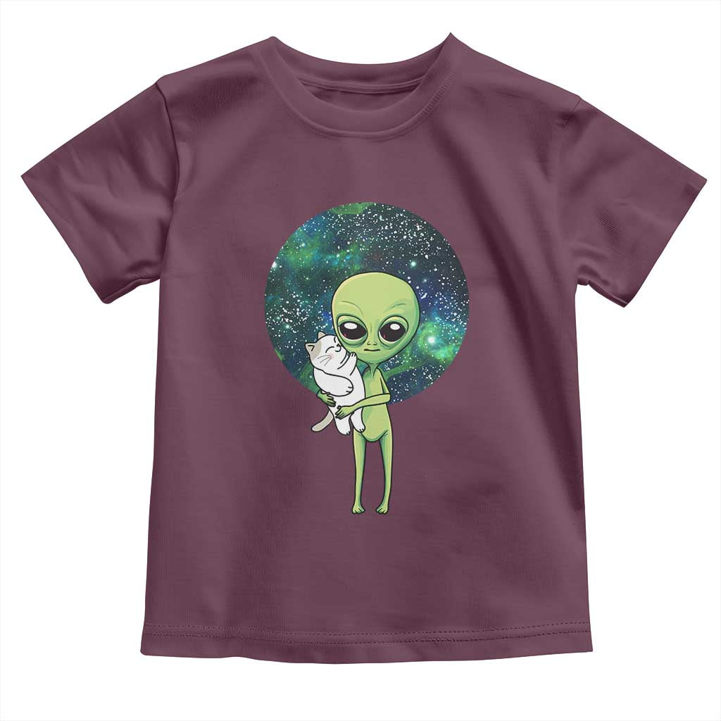 Cute Alien Hugs Cat Toddler T Shirt