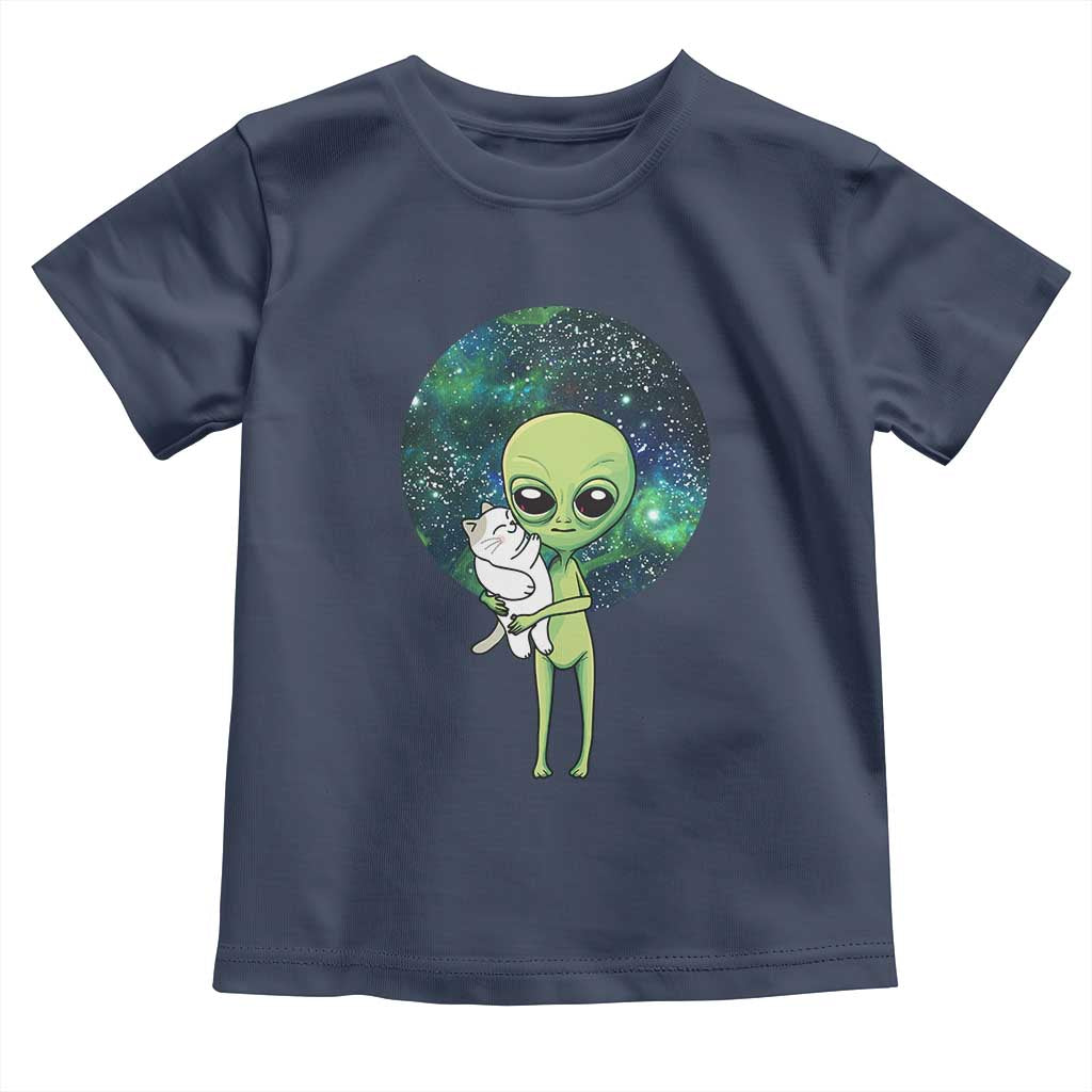Cute Alien Hugs Cat Toddler T Shirt