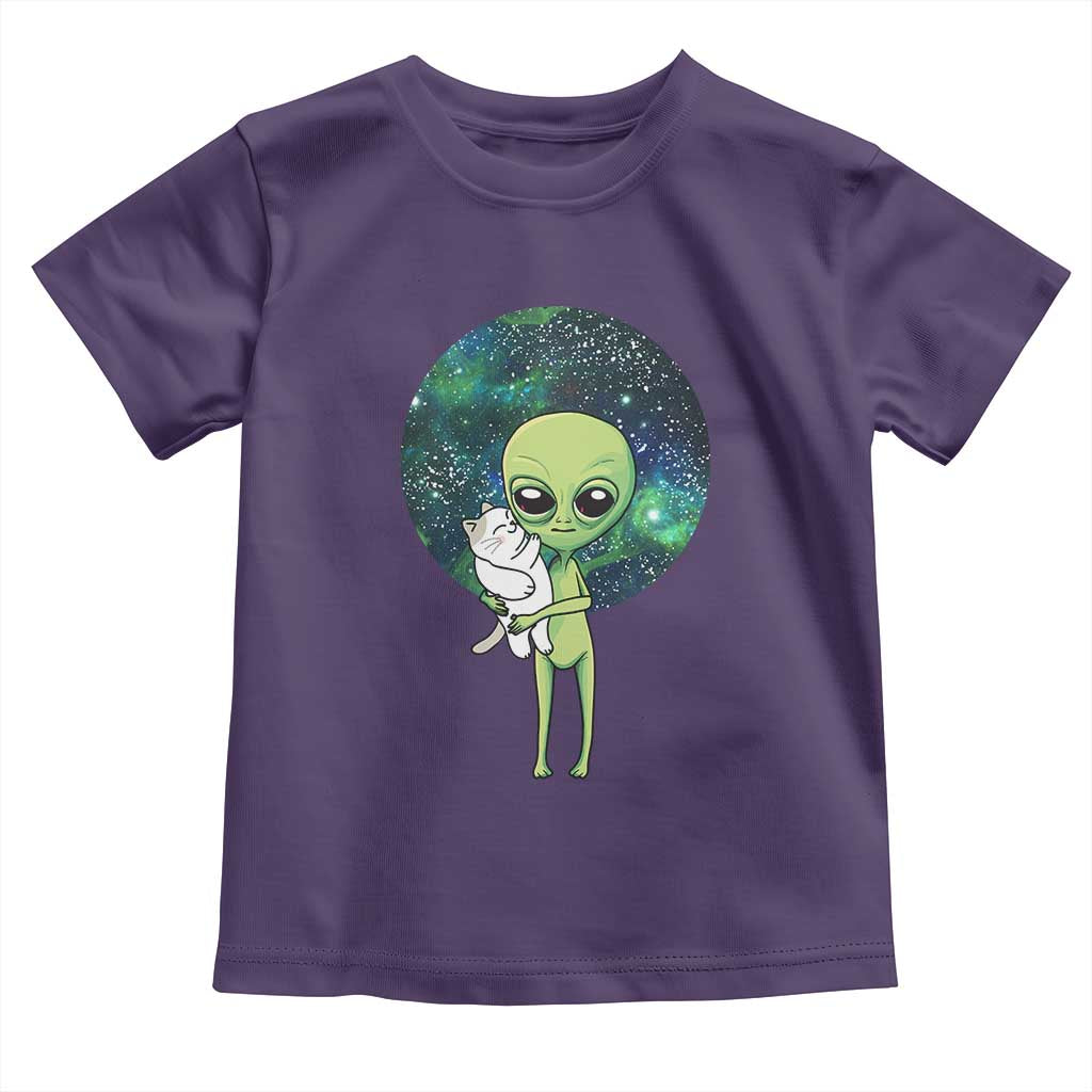 Cute Alien Hugs Cat Toddler T Shirt
