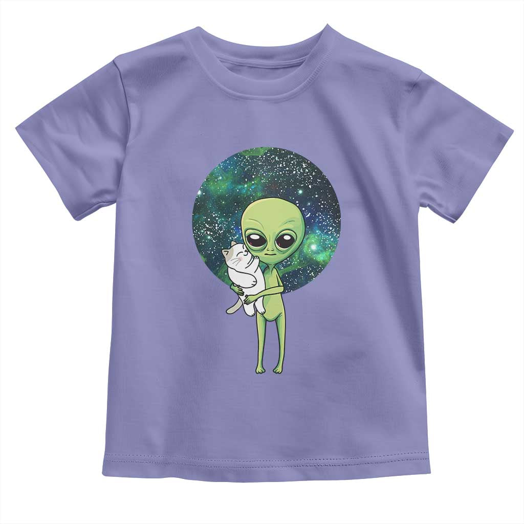 Cute Alien Hugs Cat Toddler T Shirt