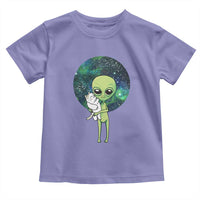 Cute Alien Hugs Cat Toddler T Shirt