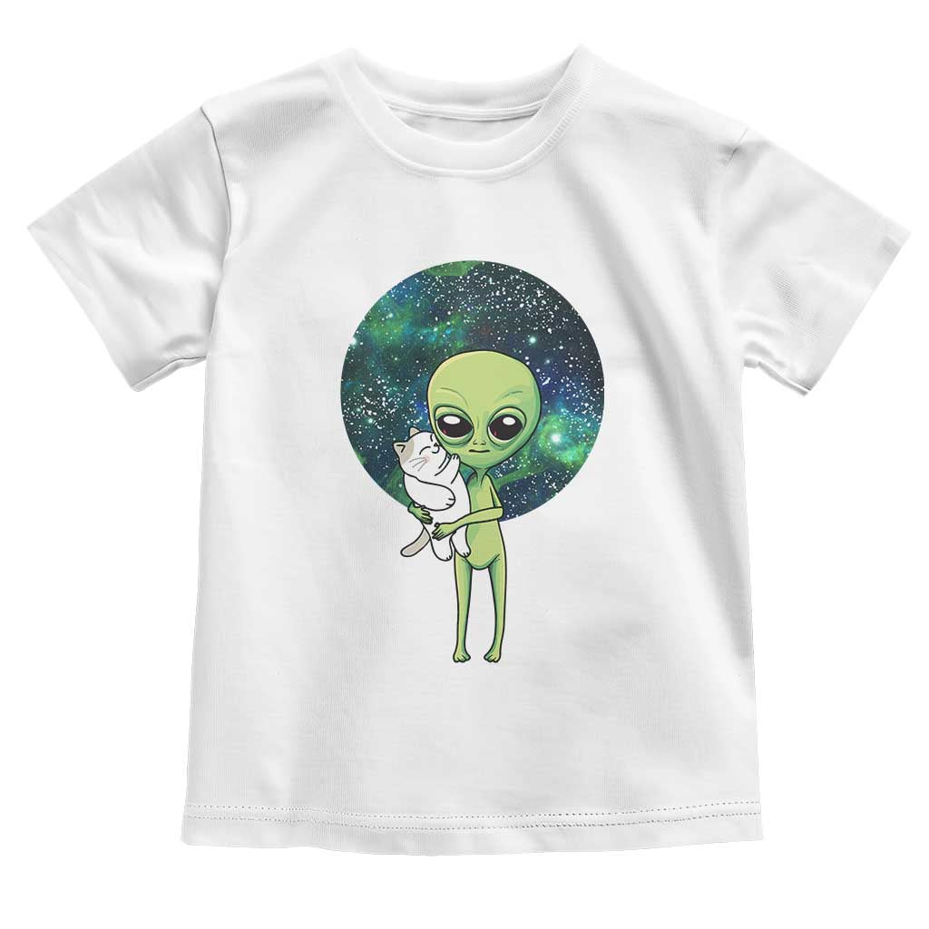 Cute Alien Hugs Cat Toddler T Shirt