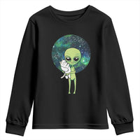 Cute Alien Hugs Cat Youth Sweatshirt