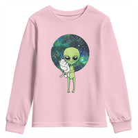Cute Alien Hugs Cat Youth Sweatshirt